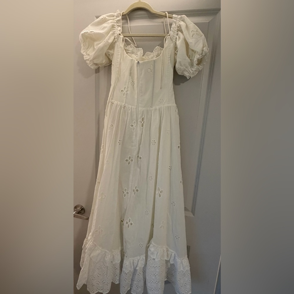 Lacemade "I Flipped" White Ivory Cottagecore Dress size Medium - Picture 10 of 13